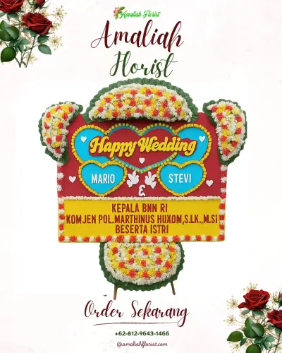 Karangan Papan Bunga Pernikahan di Kadipaten